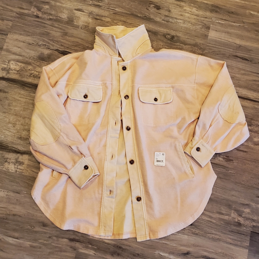 Women's Lightweight Button-Front Shacket - Light Blush